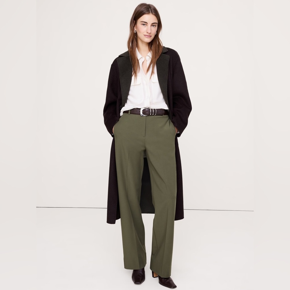 NEW! Banana Republic Green High-Rise Modern Straight Refined Pant 🩷 713498